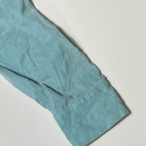 TIANELLO TENCEL™ "Suzy"  Button Front Pastel Teal Blouse Women's Size XS - Picture 7 of 16